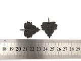 Black CZ Pave On Black Micro Pave Leaf Pendant/Charm,Cubic Z