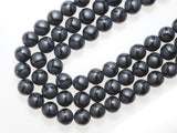 Black Onyx Matte Round Smooth with Football line Beads, 6mm/8mm/10mm/12mm Round Matte onyx, Patterned Onyx, 15.5inch strand, SKU#V16