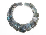 Quality Natural Labradorite Graduated 17-35mm Trapezoid Beads Strand, Natural Labradorite Gemstone Beads, 1 strand,sku#U225