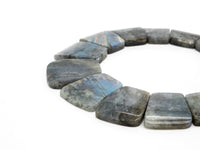 Quality Natural Labradorite Graduated 17-35mm Trapezoid Beads Strand, Natural Labradorite Gemstone Beads, 1 strand,sku#U225