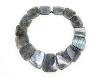 Quality Natural Labradorite Graduated 17-35mm Trapezoid Beads Strand, Natural Labradorite Gemstone Beads, 1 strand,sku#U225