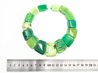 Quality Natural Green Grass Agate Graduated 17-35mm Trapezoid Beads Strand, Natural Green Grass Agate Gemstone Beads, 1 strand,sku#U222