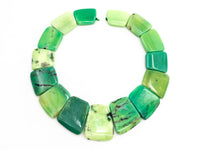 Quality Natural Green Grass Agate Graduated 17-35mm Trapezoid Beads Strand, Natural Green Grass Agate Gemstone Beads, 1 strand,sku#U222