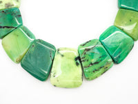 Quality Natural Green Grass Agate Graduated 17-35mm Trapezoid Beads Strand, Natural Green Grass Agate Gemstone Beads, 1 strand,sku#U222