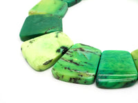 Quality Natural Green Grass Agate Graduated 17-35mm Trapezoid Beads Strand, Natural Green Grass Agate Gemstone Beads, 1 strand,sku#U222