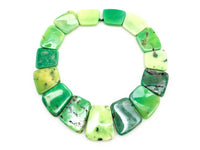 Quality Natural Green Grass Agate Graduated 17-35mm Trapezoid Beads Strand, Natural Green Grass Agate Gemstone Beads, 1 strand,sku#U222