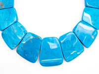Turquoise Graduated 17-35mm Trapezoid Beads Strand, Turquoise Dyed Color Gemstone Beads, 1 strand,sku#U221