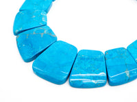Turquoise Graduated 17-35mm Trapezoid Beads Strand, Turquoise Dyed Color Gemstone Beads, 1 strand,sku#U221