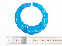 Turquoise Graduated 17-35mm Trapezoid Beads Strand, Turquoise Dyed Color Gemstone Beads, 1 strand,sku#U221