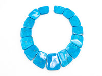 Turquoise Graduated 17-35mm Trapezoid Beads Strand, Turquoise Dyed Color Gemstone Beads, 1 strand,sku#U221