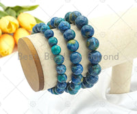 Blue African Turquoise Stretchy Bracelet, Sku#EF41