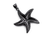 CZ Clear/Black Micro Pave STARFISH Pendant, StarFish Pave Pendant, Gold/Rose Gold/Silver/Gunmetal plated, 25x26mm, Sku#F422