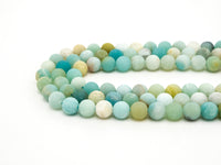 Quality Natural Amazonite beads, 3mm/6mm/8mm/10mm/12mm/14mm, Matte Round Amazonite Gemstone Beads, 15.5inch strand, SKU#U229