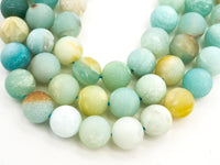 Quality Natural Amazonite beads, 3mm/6mm/8mm/10mm/12mm/14mm, Matte Round Amazonite Gemstone Beads, 15.5inch strand, SKU#U229