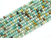 Quality Natural Rondelle Amazonite beads,2x4mm/4x6mm/5x8mm/6x10mm Faceted Rondelle beads, 15.5inch strand, SKU#U230
