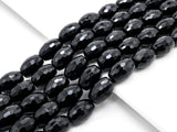 15.5" Full Strand Top Quality Black Onyx Long Barrel Faceted 8x16mm/10x14mm/10x30mm Natural Gemtones, Black Beads,SKU#Q25