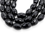 15.5" Full Strand Top Quality Black Onyx Long Barrel Faceted 8x16mm/10x14mm/10x30mm Natural Gemtones, Black Beads,SKU#Q25