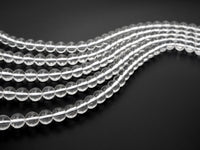 Natural Clear Quartz Round Smooth beads, 6mm/8mm/10mm/12mm Round Quartz beads, 15.5" Full Strand, SKU#V11