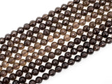 High Quality Natural Watermelon Cut Faceted Smoky Quartz beads, 8mm/10mm/12mm, Round Brown Quartz Gemstone Beads, 15inch strand, SKU#V13
