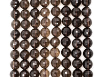 High Quality Natural Watermelon Cut Faceted Smoky Quartz beads, 8mm/10mm/12mm, Round Brown Quartz Gemstone Beads, 15inch strand, SKU#V13