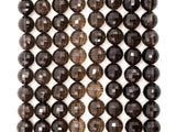 High Quality Natural Watermelon Cut Faceted Smoky Quartz beads, 8mm/10mm/12mm, Round Brown Quartz Gemstone Beads, 15inch strand, SKU#V13