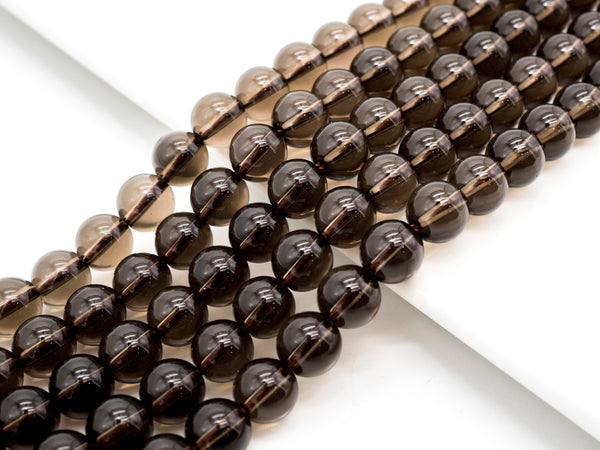 Natural Smoky Quartz Round Smooth beads, 6mm/8mm/10mm/12mm Round Quartz beads,15.5 Full Strand, SKU#V12