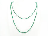 60" EXTRA Long Hand Knotted Tear Green Color Crystal Necklace, Double Wrap Necklace, Green 2x4mm Rondelle Faceted Crystal Beads,SKU#D22