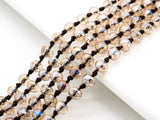 60"/36" Long Hand Knotted Crystal Necklace, Double Wrap Necklace, Light Colorado Topaz Color 2x4mm/5x8mm Faceted Crystal Beads,SKU#D23