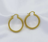 Gold Tire Hugggie Hoop Earrings, Sku#J355