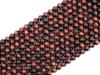 Quality Natural Red Tiger Eye Round  Beads, 6-14mm Round Beads, RedTiger Eye Gemstone Beads, 15inch Full strand, SKU#U236