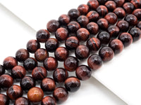 Quality Natural Red Tiger Eye Round  Beads, 6-14mm Round Beads, RedTiger Eye Gemstone Beads, 15inch Full strand, SKU#U236