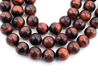 Quality Natural Red Tiger Eye Round  Beads, 6-14mm Round Beads, RedTiger Eye Gemstone Beads, 15inch Full strand, SKU#U236