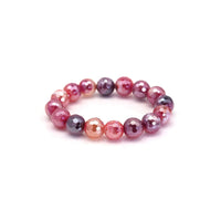 Mystic Orange Red Banded Agate Stretchy Bracelet, 8mm/10mm/1