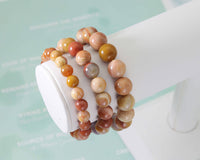 Wood Agate Stretchy Bracelet, Sku#EF125