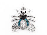 FLY Inspired Charm, CZ Micro Pave Insect Pendant, Cubic Zirconia Pendant,Gold/Rose Gold/Silver/Black,20x21x49mm,SKU#F439