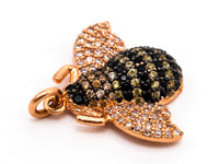 BEE Inspired Charm, CZ Micro Pave Inspired insect Charm, Pave Bug Charm, Gold/Rose Gold/Silver/Black, 19x22x5mm,SKU#F435