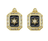 CZ Black Enamel North Star Pendant, Sku#Y648