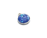 Natural Cobalt Shell Round Shape Charm, 12x10mm, Sku#Z318