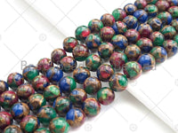 Gold Clinquant Beads, 4mm/6mm/ 8mm/10mm/12mm, Cloisonne Mixed Color Beads, 15.5" Full Strand Wholesale Gemstones,sku#U956