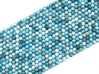 High Quality Natural Blue Apatite Faceted beads, 6mm/8mm/10mm Round Apatite beads,15.5inch full strand, SKU#U237