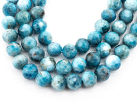 High Quality Natural Blue Apatite Faceted beads, 6mm/8mm/10mm Round Apatite beads,15.5inch full strand, SKU#U237