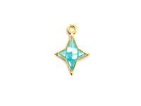 Natural Blue Shell North Star Shape Charm, 14x10mm, Sku#Z344