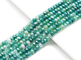 Mystic Natural Green Banded Agate Rondelle Faceted Beads, Sku#UA250