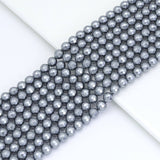 Dark Gray MOP Round Faceted Beads, Sku#T174