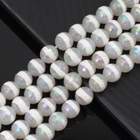 AB Mystic One Line White Agate Faceted Beads, Sku#UA315