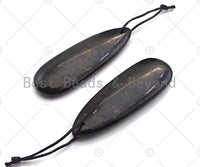Drop Shape Shungite Pendant for EMF Protection, Shungite Authentic Stone, Healing Energy Pendant, Meditation, Protection,20x60mm, sku#U989