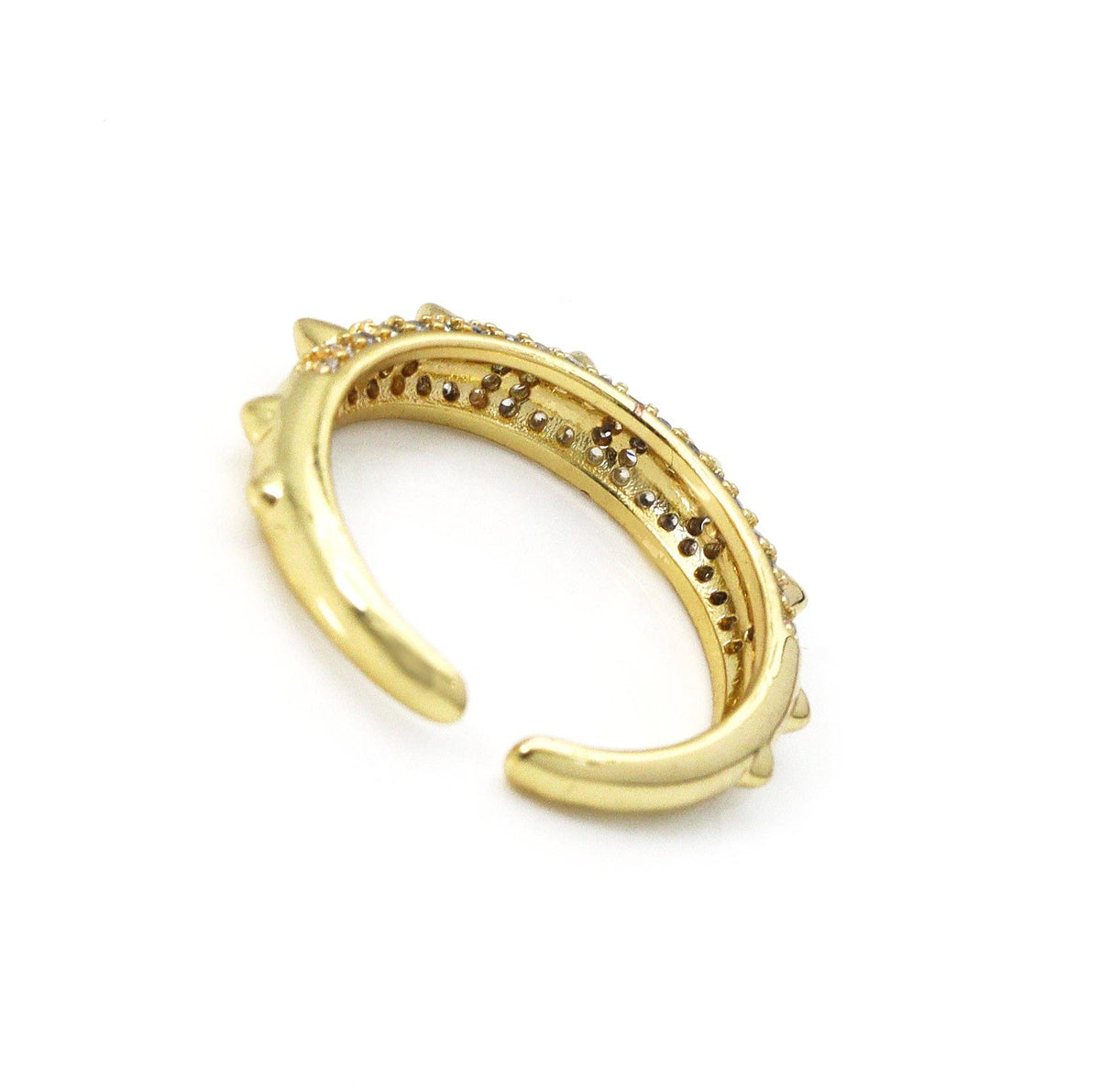 CZ Gold Spike Ring, Sku#LD325 – Bestbeads&Beyond