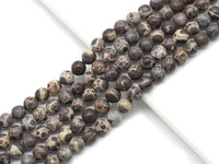 Genuine Brown Ocean Jasper Round Smooth Beads, Sku#U1353