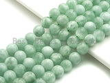 Natural Green Angelite Beads, 6mm/8mm/10mm/12mm Round Smooth Gemstone Beads, Green Angelite, 15.5"Full Strand, sku#U617