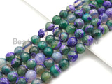 Natural Green Purple Fire Agate Beads, 6mm/8mm/10mm Round Faceted Fire Agate Beads, 15.5" Full Strand, Sku#UA71